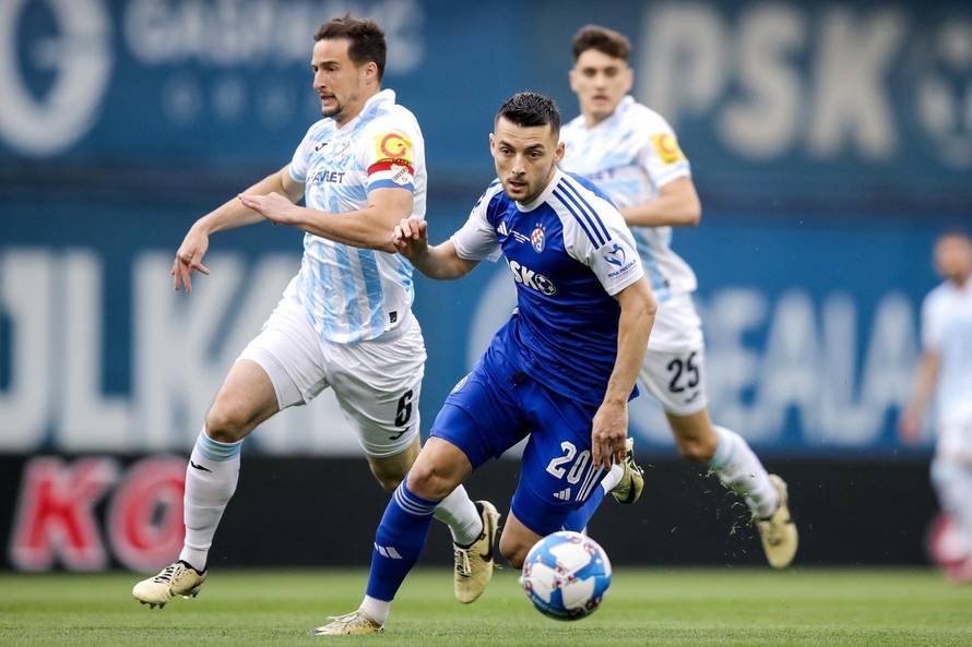 Zagreb: Susret Dinama i Rijeke u prvoj utakmici finala SuperSport Hrvatskog nogometnog kupa