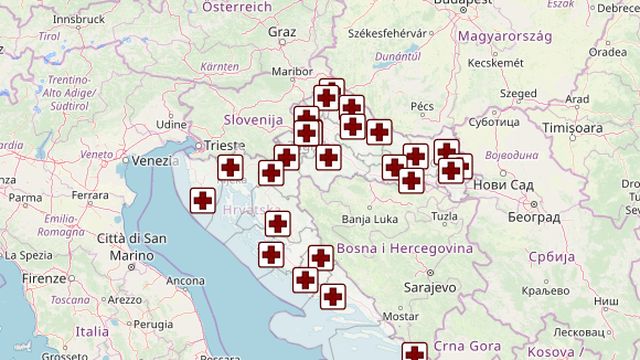 Interaktivna mapa Hrvatske: Bolnice u kojim rade pobačaje