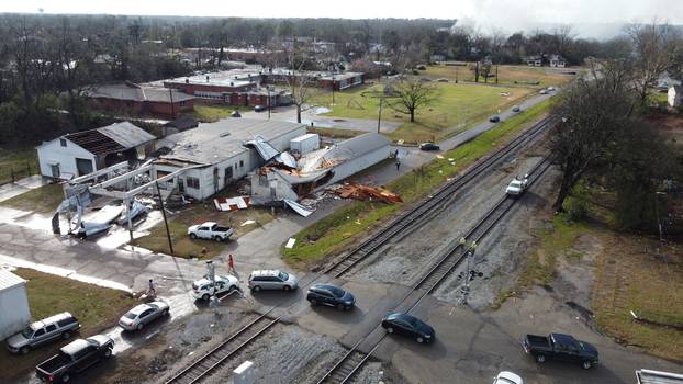 Aftermath of a tornado in Selma