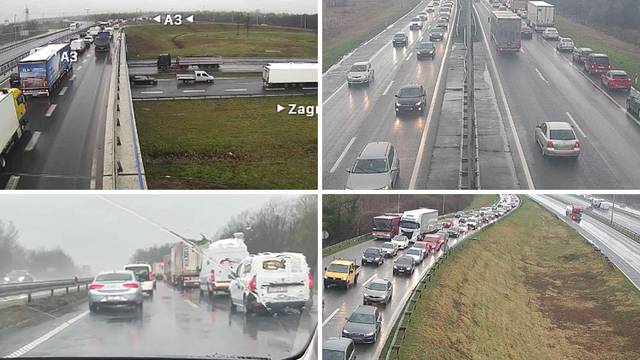 VIDEO  Kaos na cestama od jutra: Gužve i kolone zbog kiše, vjetra i prometnih nesreća
