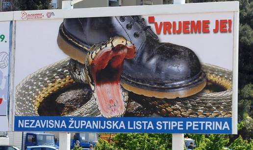 FOTO Zmija, čizma i kontejneri: Ovo su svi kontroverzni plakati Stipe Petrine za lokalne izbore