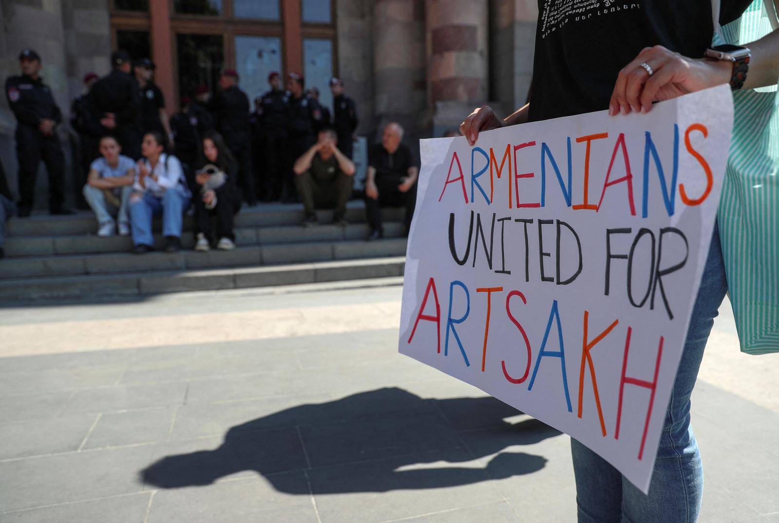 Protest in Yerevan following Azerbaijani military operation launch in Nagorno-Karabakh