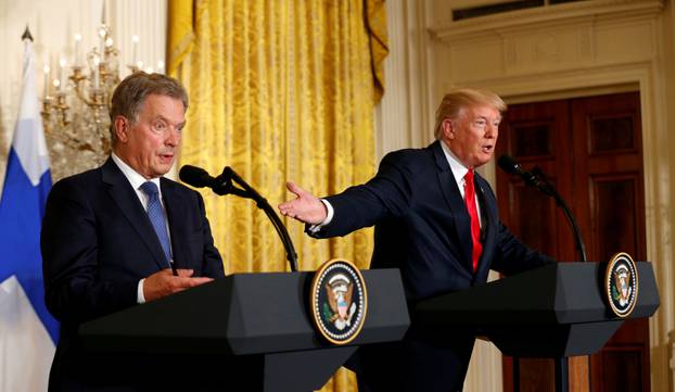 FILE PHOTO: U.S. President Trump holds a joint news conference with Finnish President Niinisto at the White House in Washington