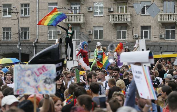 Participants attend the Equality March in Kiev