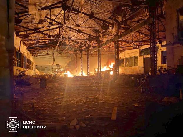 Aftermath of a Russian drone attack in Odesa region