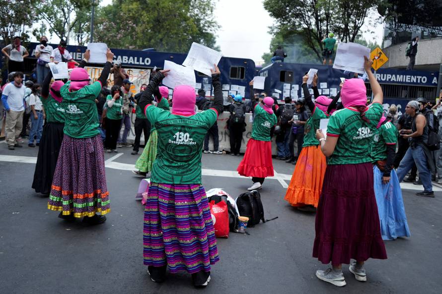 Protest march ahead of the opening match of the 2026 FIFA World Cup, in Mexico City