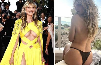 Heidi Klum skinula žutu haljinu i fotkala se u tangama i toplesu