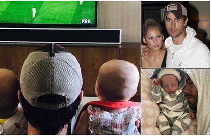 Obiteljska idila: Iglesias gleda 'tekmu' sa svojim blizancima