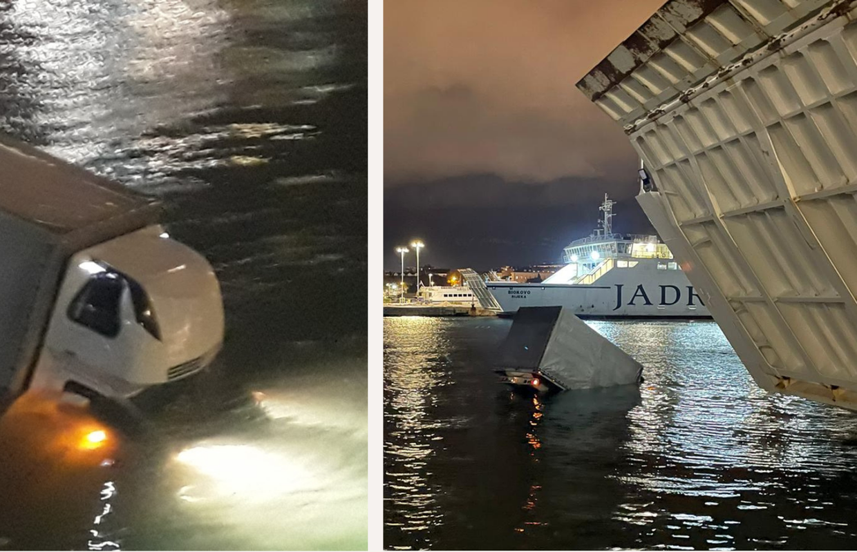 Kamion u splitskoj luci 'otklizao' s parkirališta u more: Vozača nigdje nema, nije bio ni u vozilu