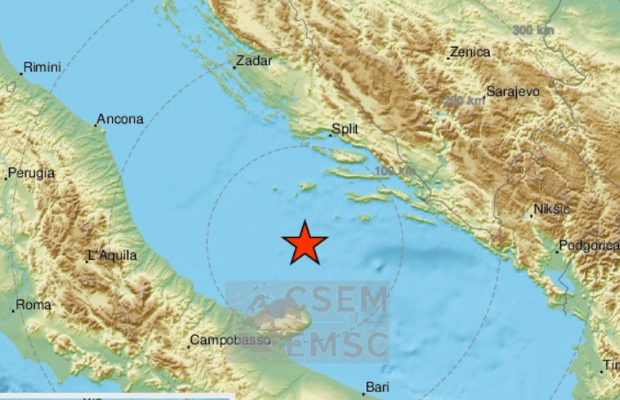 Novi potres magnitude 3,8 pogodio je središnji Jadran