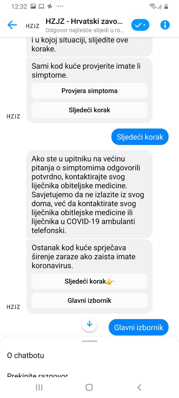 HZJZ ima virtualnog asistenta koji odgovara na sve o virusu