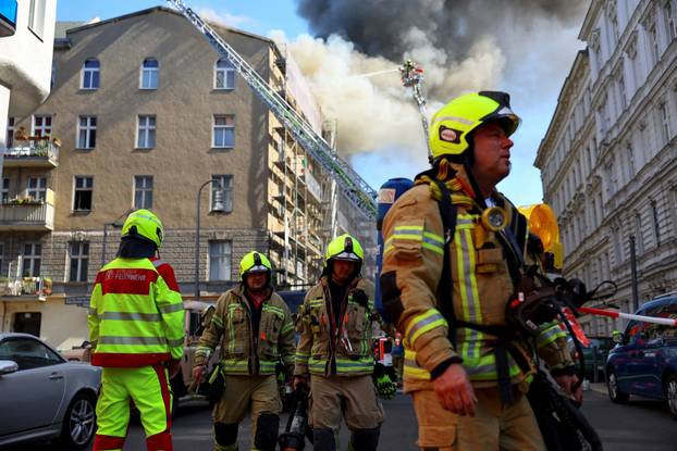 Fire at an apartment building, in Berlin