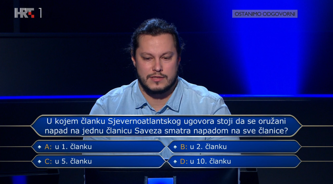 Odustao na 13. pitanju pa kući ponio 125.000 kn: Znate li vi?