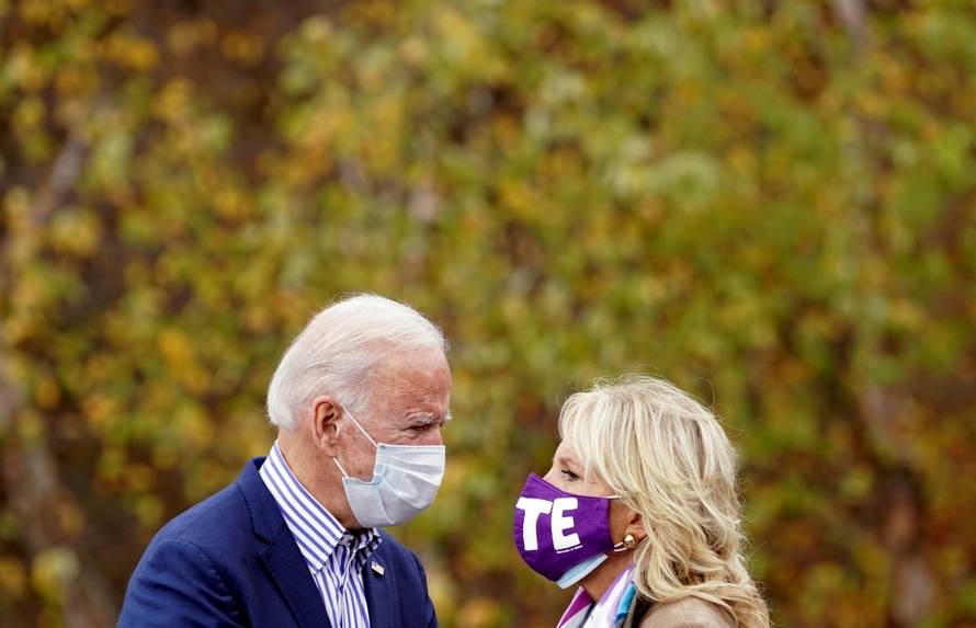 U.S. presidential candidate Biden holds drive-in campaign event in Bristol