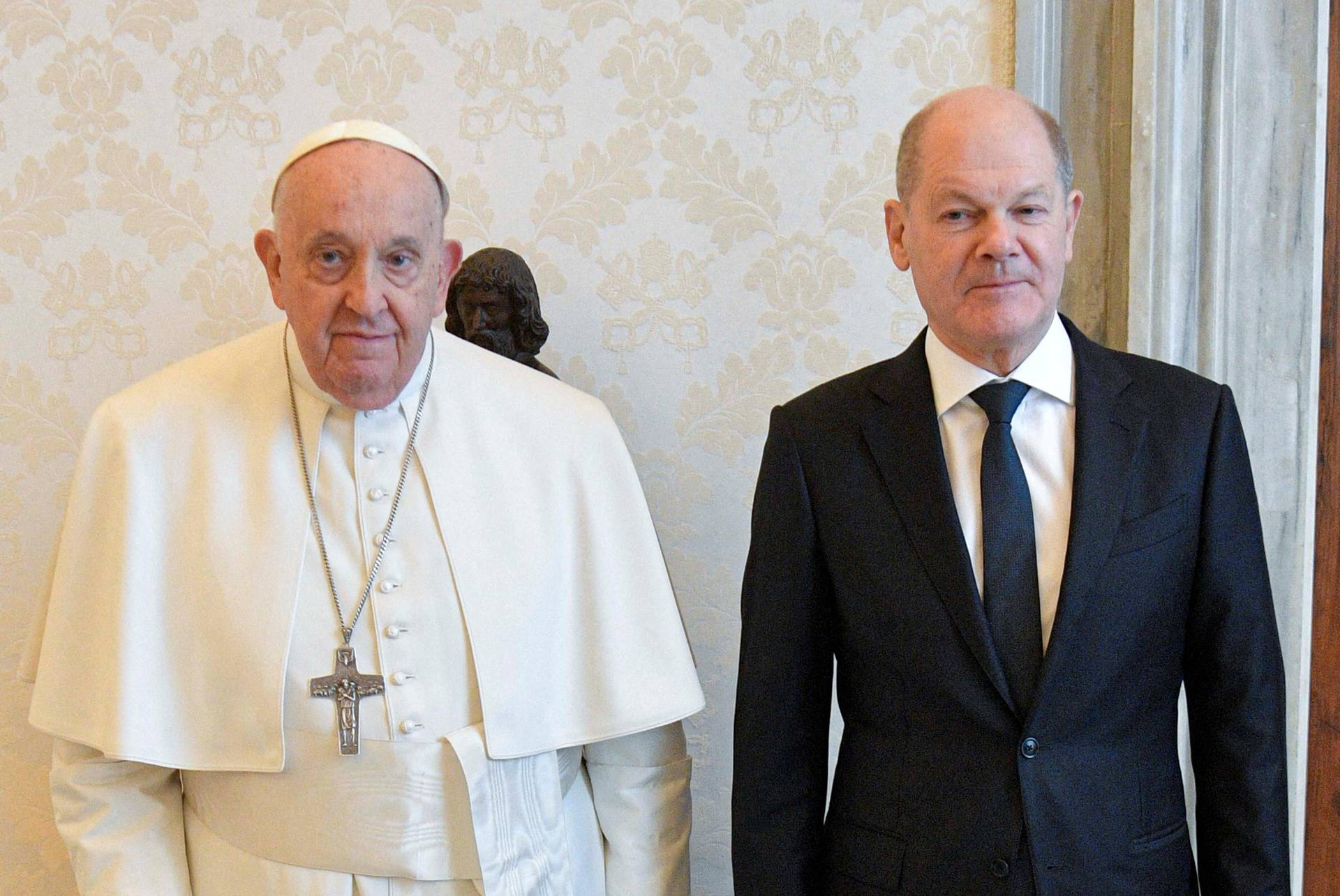 FILE PHOTO: Pope Francis meets with German Chancellor Scholz at the Vatican