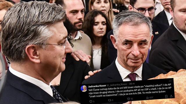 'To može samo ljubav': Kosor se oglasila nakon novih izjava Milorada Pupovca o Plenkoviću