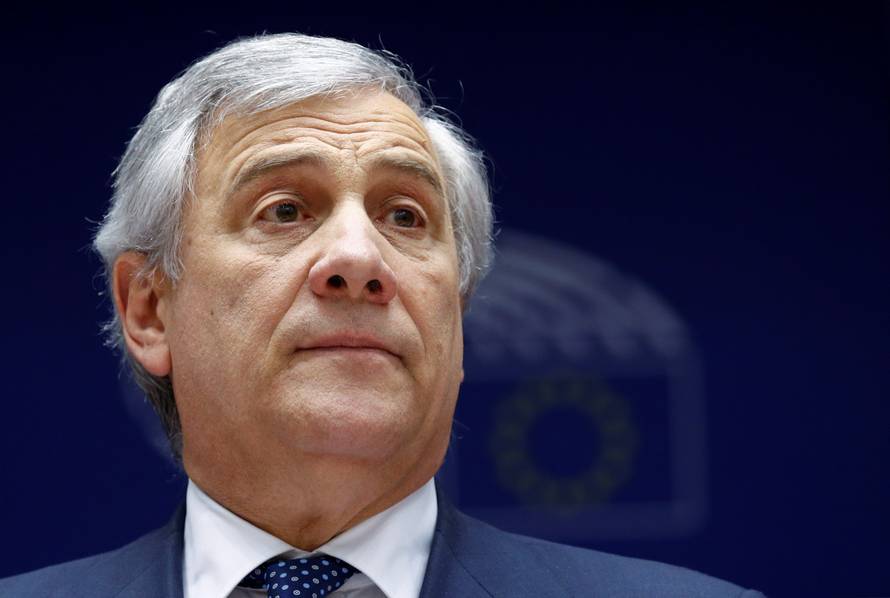 European Parliament President Antonio Tajani is seen at the beginning of a plenary session of the EU Parliament in Brussels