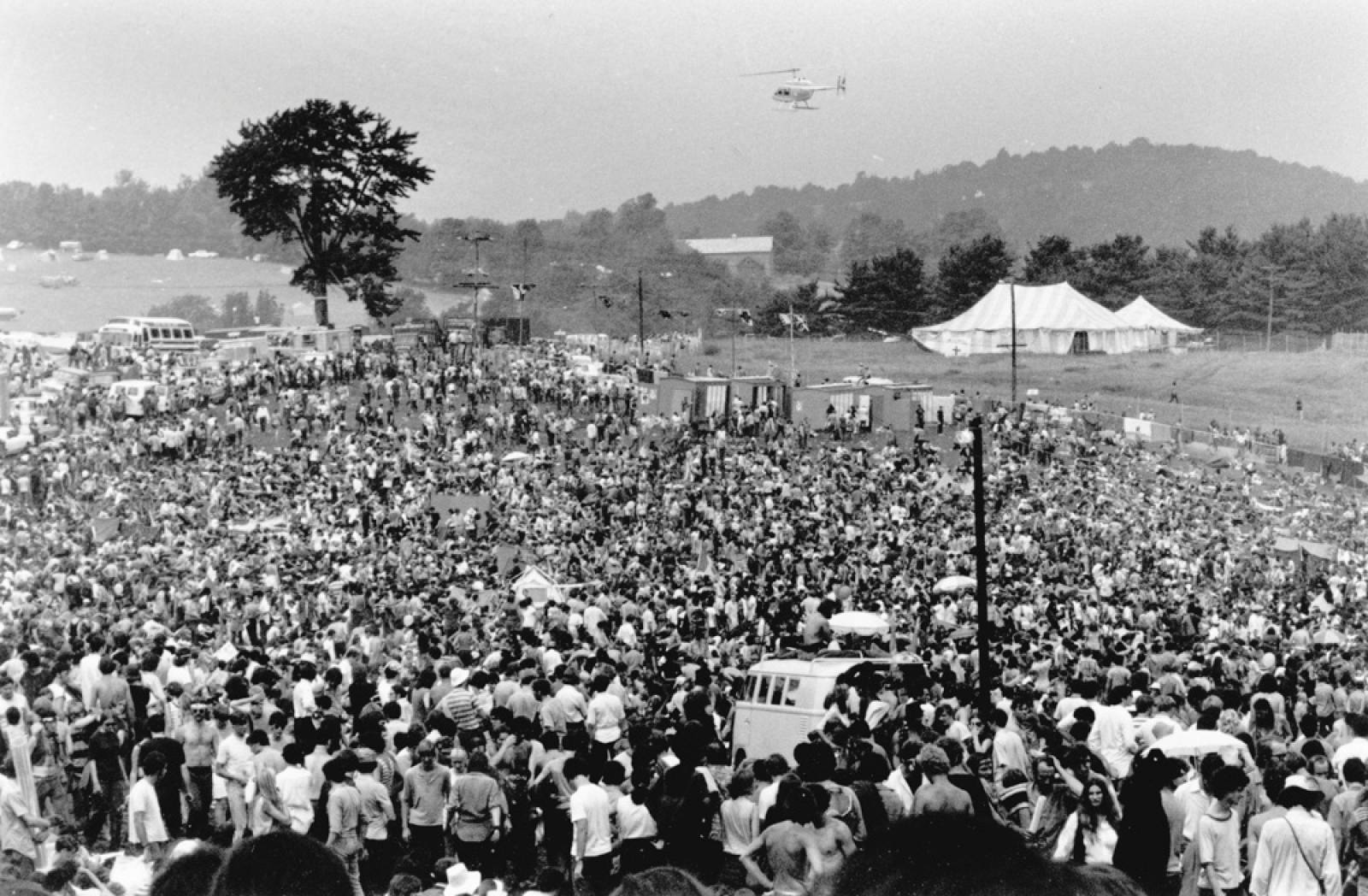 Attendees at the Woodstock Music Festival in August 1969, Bethel, New York, U.S. in this handout image.