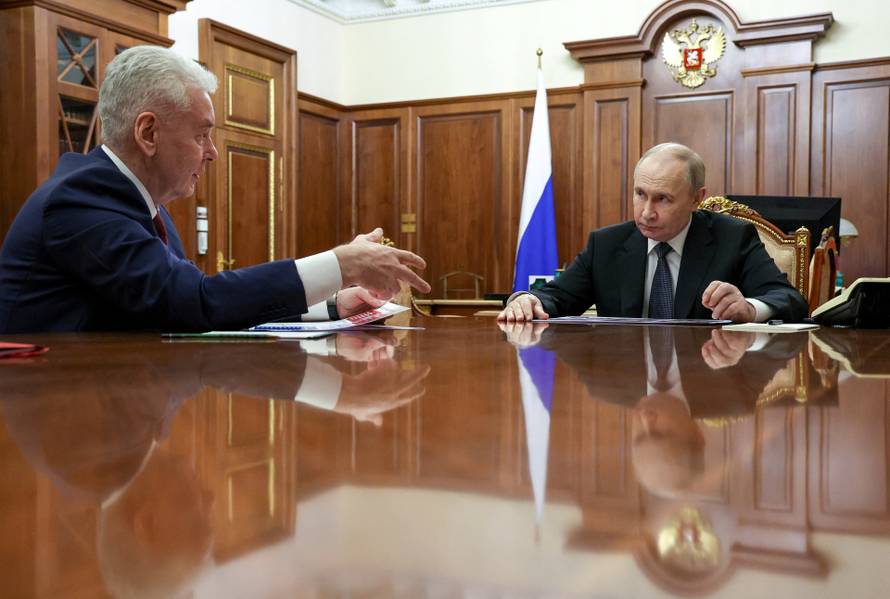 Russian President Putin meets with Moscow Mayor Sobyanin in Moscow
