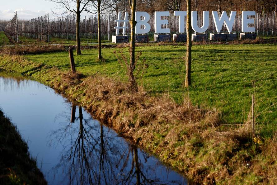 Fruit trees are seen in the Dutch village of Ommeren