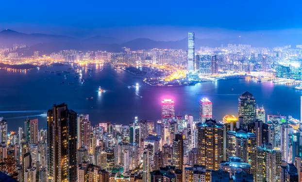 Beautiful night view of Hong Kong

