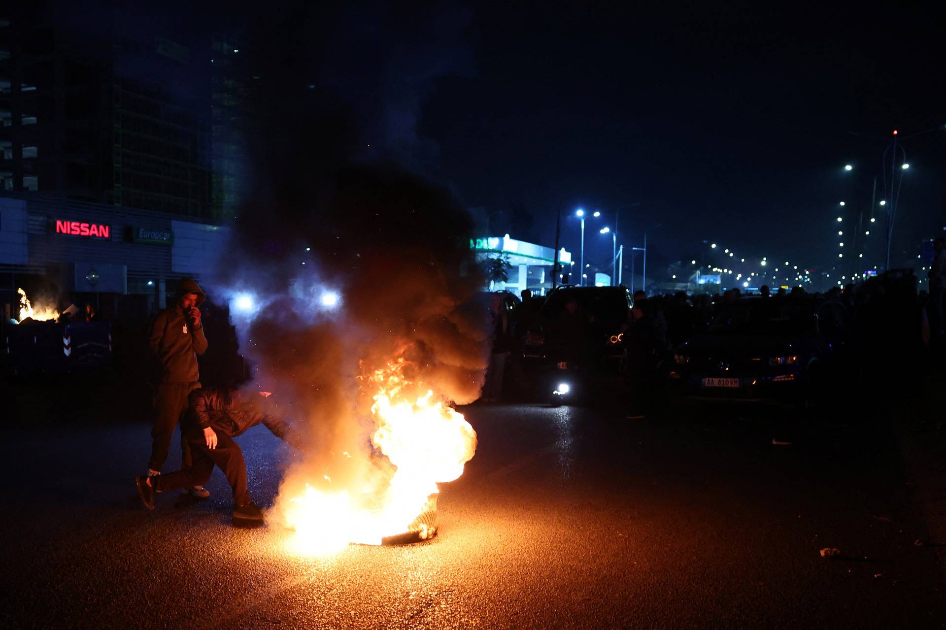 Protest against former Albanian President Meta's arrest, in Tirana