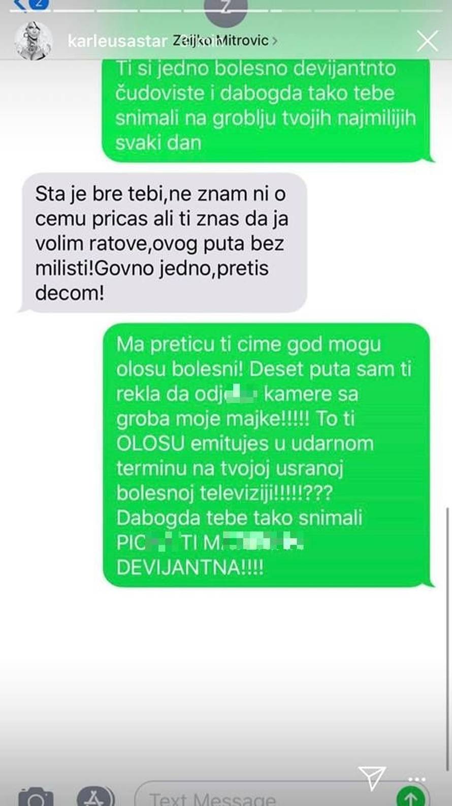 Karleuša tuži šefa TV Pinka: 'Odj*** kamere s groba majke'