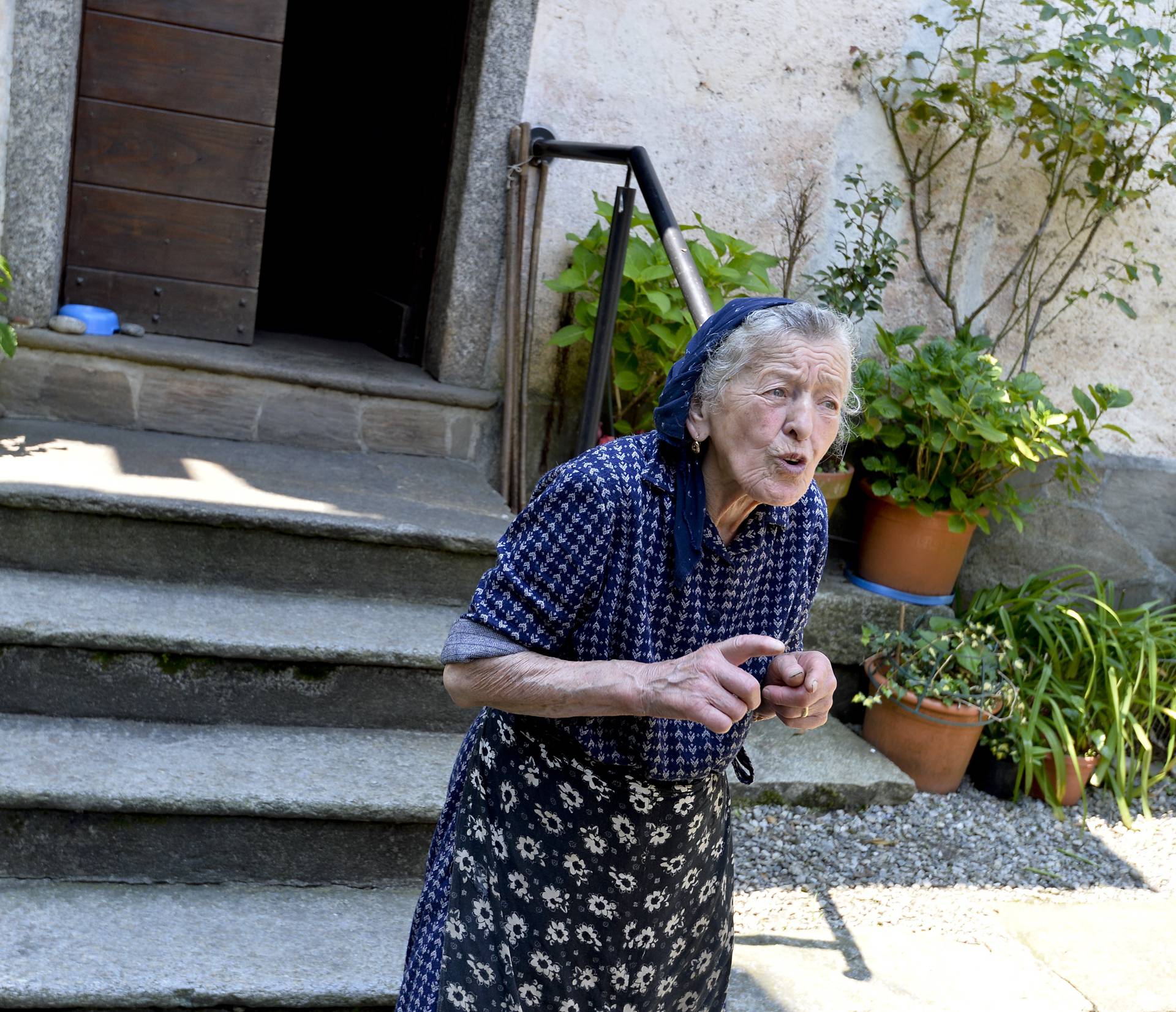 Paolina Grassi, the only inhabitant of the small village of Socraggio in the Cannobina Valley