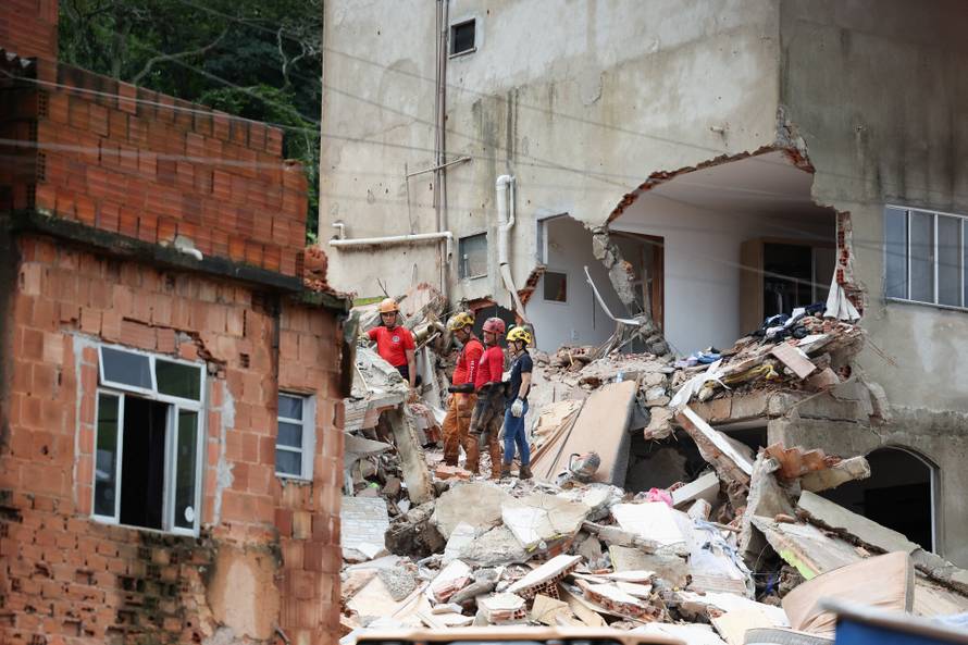 Aftermath of heavy rains in southeastern Brazil