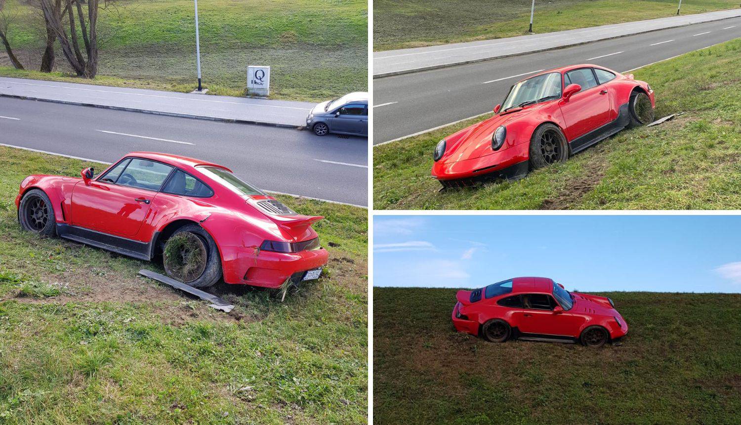 VIDEO Kako mu je to uspjelo? Razbio 'Porsche' od 450.000 €, završio je na savskom nasipu