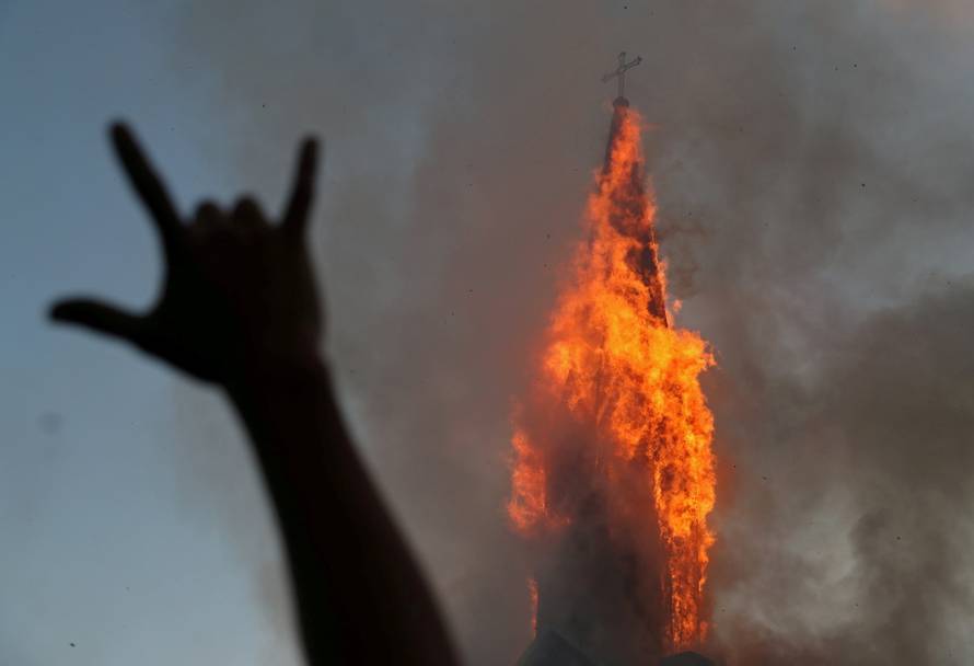 Protest against Chile's government during the one-year anniversary in Santiago of the protests and riots in 2019