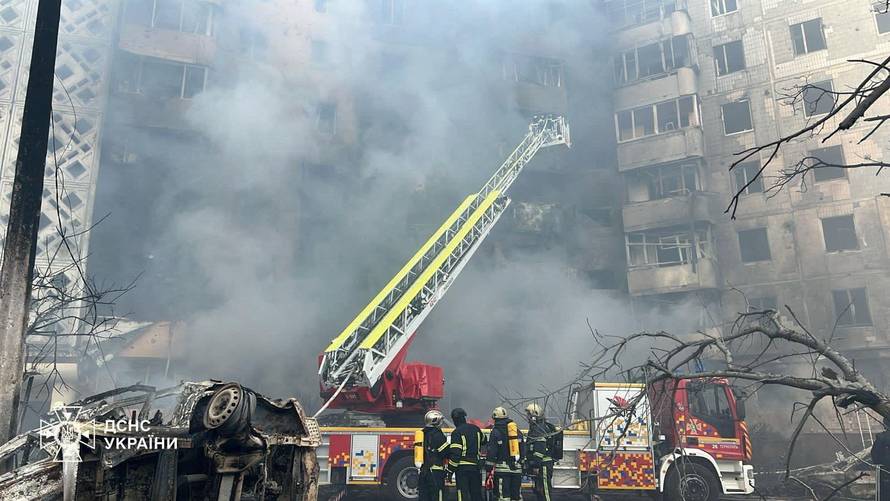 Aftermath of a Russian missile attack in Ternopil