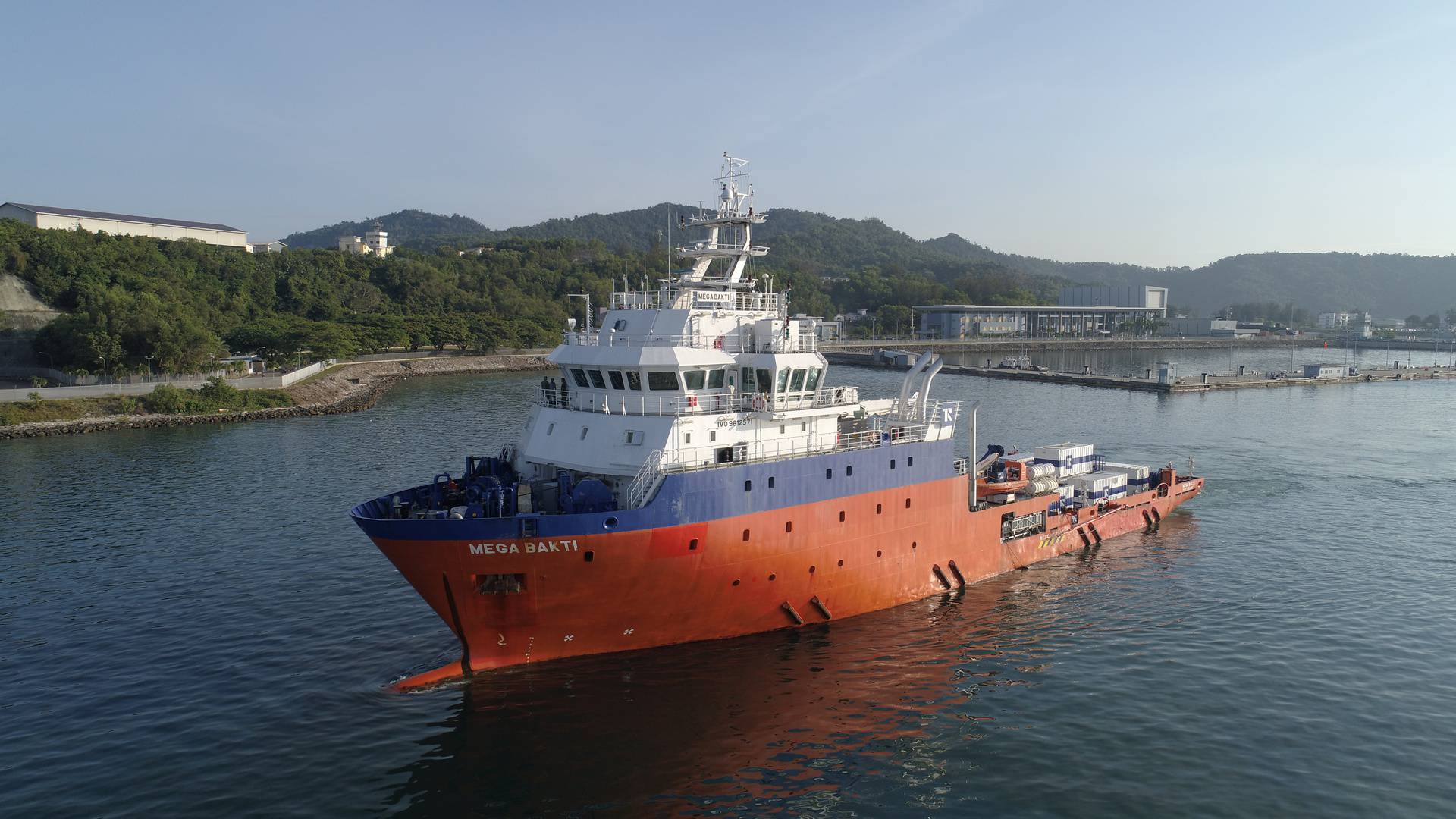 A ship carrying members of the Royal Malaysian Navy departs to join the search mission of the missing Indonesia's submarine KRI Nanggala-402, in Kota Kinabalu