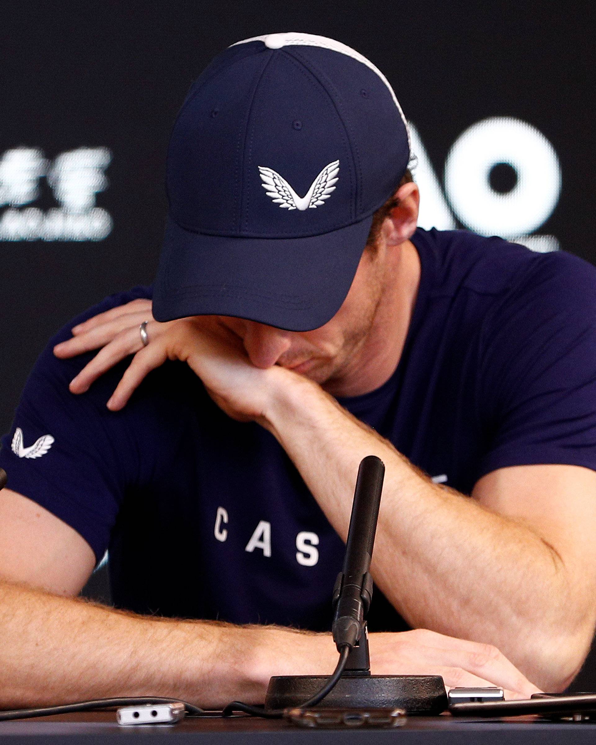 Andy Murray of England speaks to the media during a press conference at the Australian Open in Melbourne