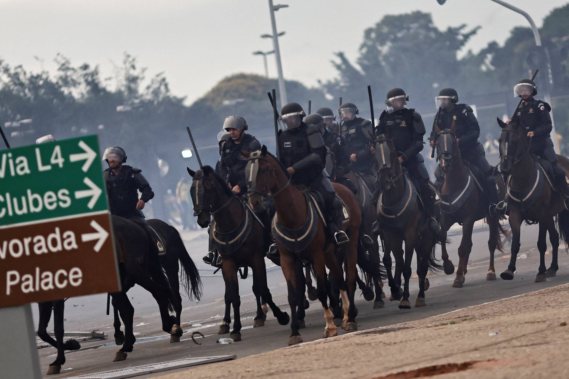 Supporters of Brazil's former President Jair Bolsonaro demonstrate against President Luiz Inacio Lula da Silva, in Brasilia