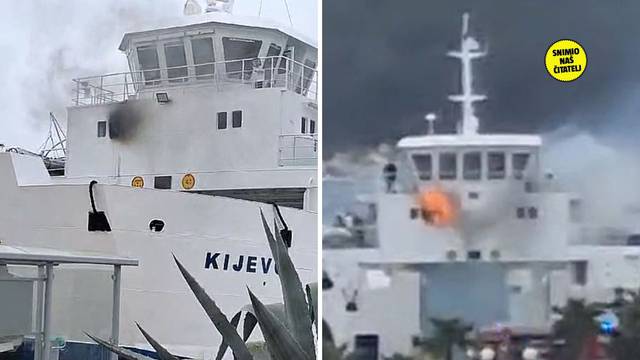 VIDEO Drama u Biogradu! Izbio požar u kabininama posade na brodu Kijevo: Nije bilo putnika