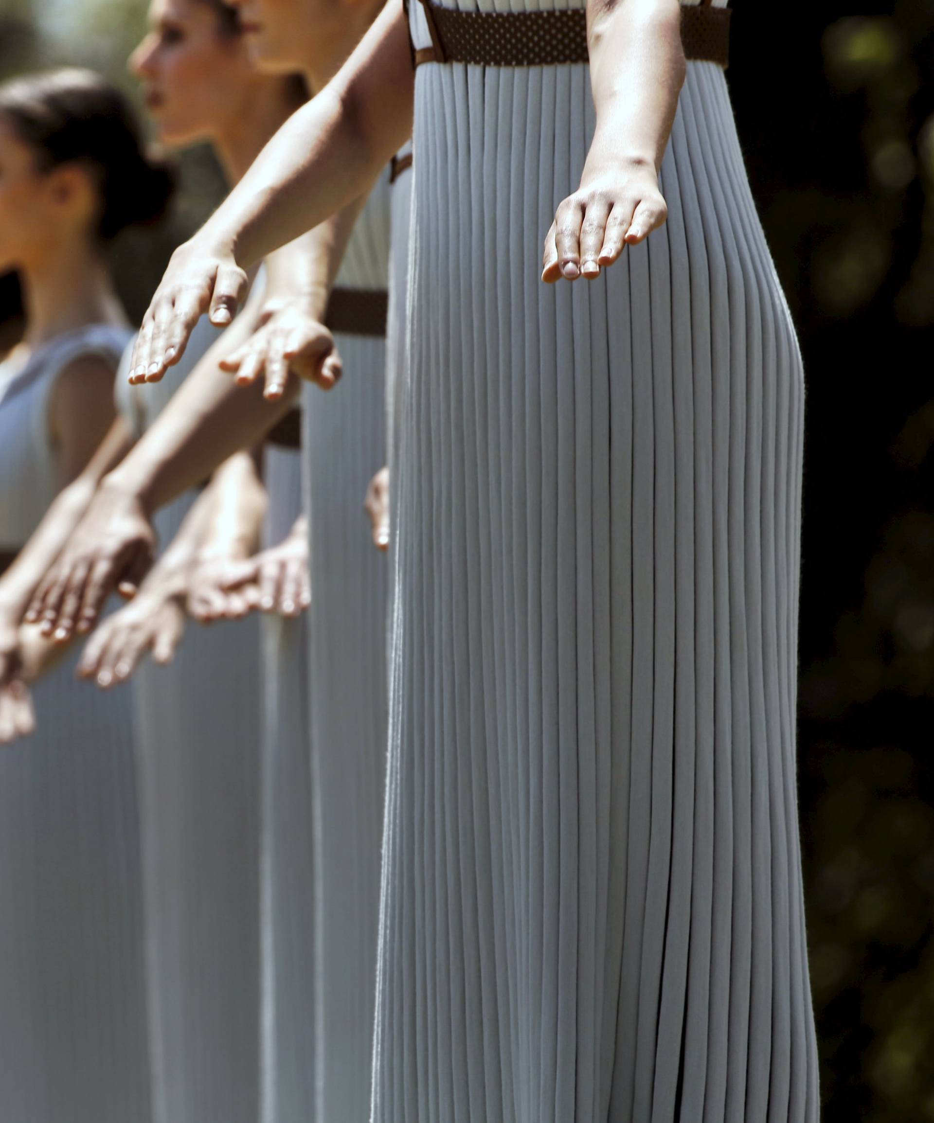 Dress rehearsal for the Olympic flame lighting ceremony for the Rio 2016 Olympic Games takes place at the site of ancient Olympia in Greece