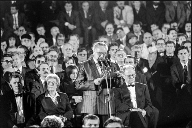 Zagreb: Svečano otkrivanje spomenika banu Josipu Jelačiću na istoimenom trgu, 15.10.1990.