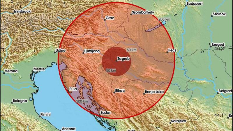Potres usred noći u Zagrebu