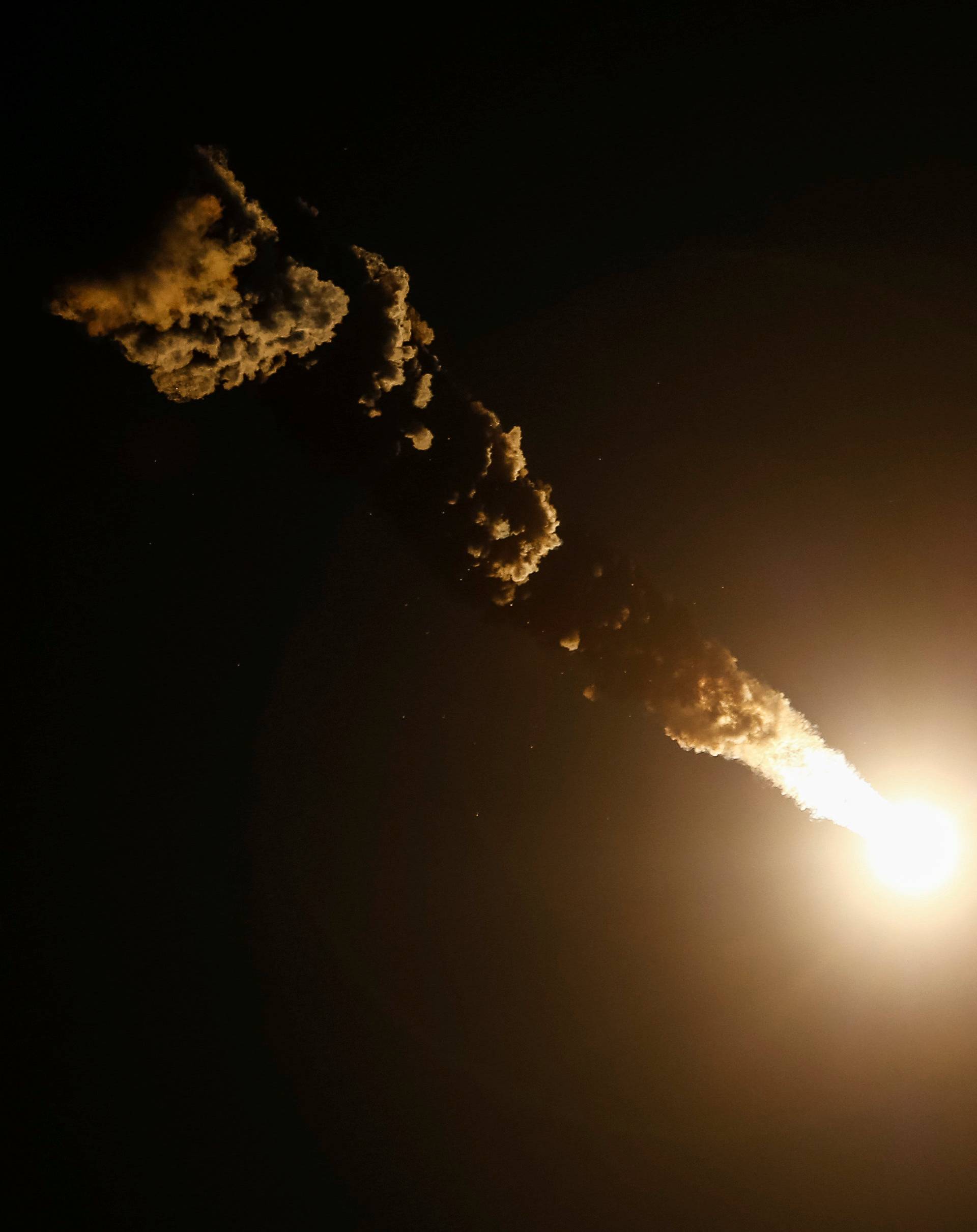 The Soyuz MS-03 spacecraft carrying the crew of Whitson of the U.S., Novitskiy of Russia and Pesquet of France blasts off to the International Space Station (ISS) from the launchpad at the Baikonur cosmodrome, Kazakhstan