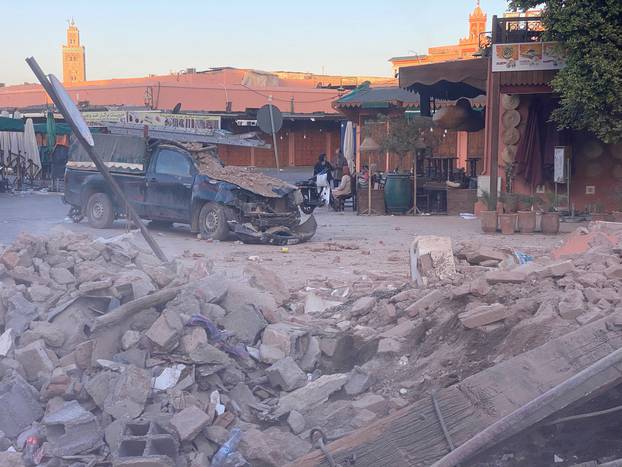 Damage in the historic city of Marrakech, following a powerful earthquake