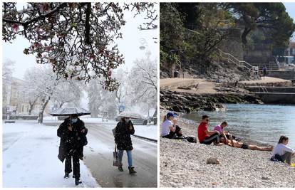 FOTO Građani se danas sunčali na plaži, a ovako je Hrvatsku prije tri godine zabijelio snijeg