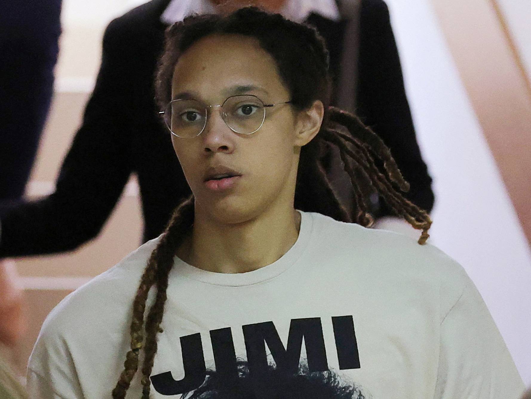 U.S. basketball player Brittney Griner attends a court hearing in Khimki