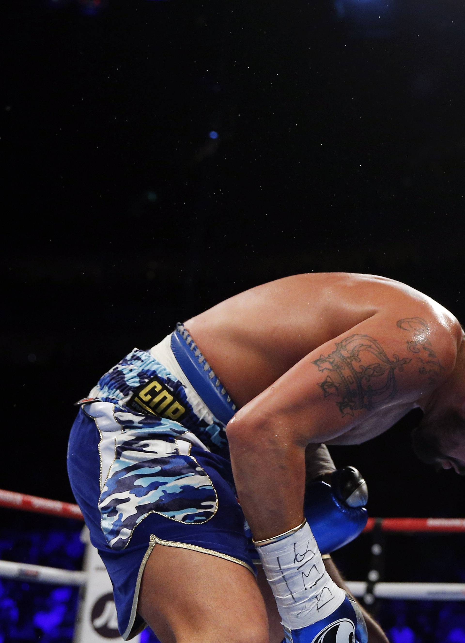 David Haye in action with Tony Bellew