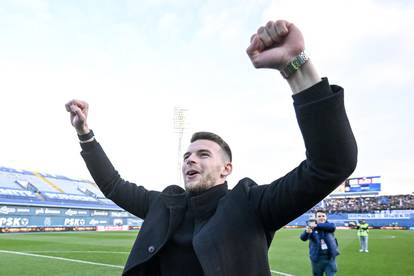 Zagreb: Slavlje igrrača GNK Dinamo nakon što su pobijedili Rijeku s 1:0