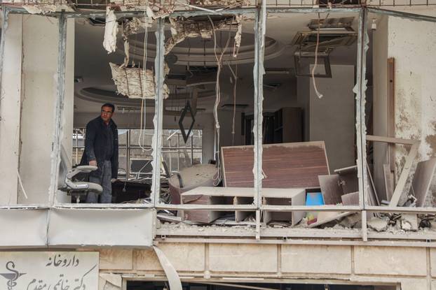 Aftermath of an Israeli and the U.S. strike on Gandhi Hotel Hospital, in Tehran