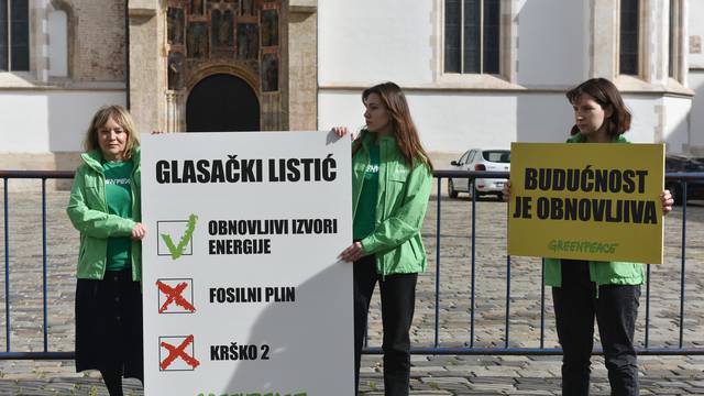 Zagreb: Članovi Greenpeacea održali su konferenciju za medije povodom nadolazećih parlamentarnih izbora