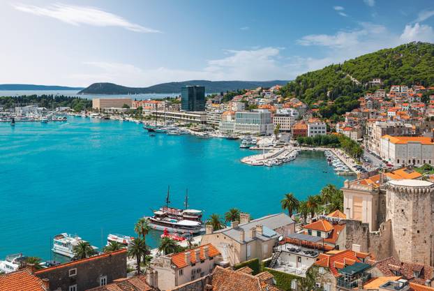Split,,Croatia,,Dalmatia.,Riva,Harbor,And,Yacht,Marina.