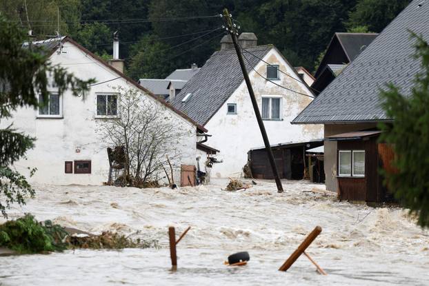 Aftermath of heavy rainfall in Jesenik
