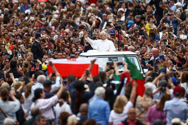Pope Leo XIV holds his first general audience in St. Peter's Square, at the Vatican